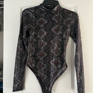 Snakeskin Long Sleeve Bodysuit